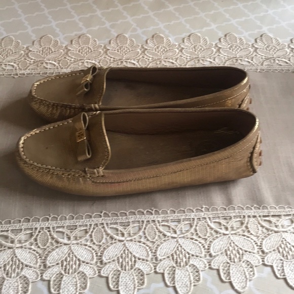 Tory Burch Metallic Gold Driving Moccasin - Picture 4 of 5